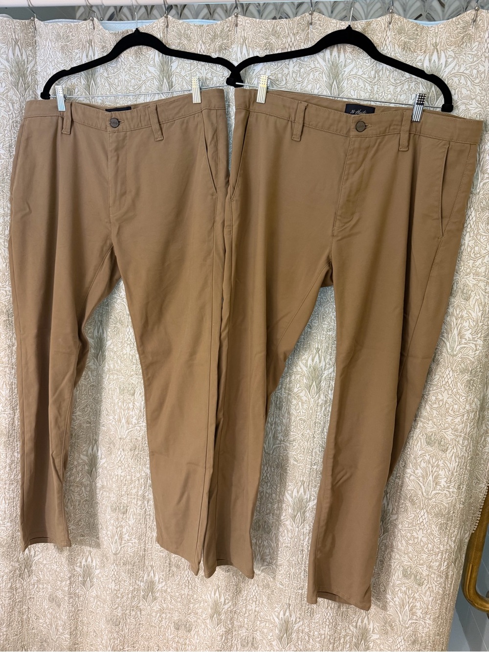2 pair of 34 Heritage Men's Classic Straight Chino Pants in brown 36/30